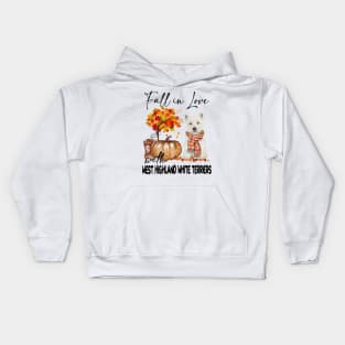 Fall In Love With West Highland White Terrier Thanksgiving Kids Hoodie